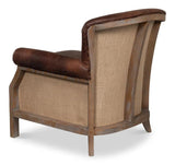 Benjamin Club Chair Brown Leather Accent Chairs LOOMLAN By Sarreid