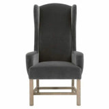 Bennett Dining Arm Chair Gray Velvet Solid Wood Legs Dining Chairs LOOMLAN By Essentials For Living