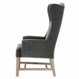 Bennett Dining Arm Chair Gray Velvet Solid Wood Legs Dining Chairs LOOMLAN By Essentials For Living