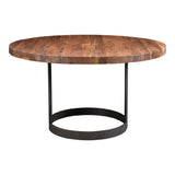 Bent Industrial 54" Round Dining Table for 6 Dining Tables LOOMLAN By Moe's Home