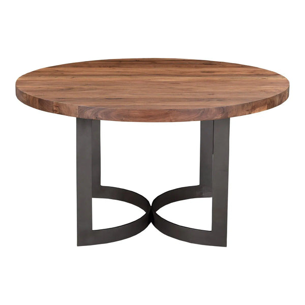 Bent Industrial 54" Round Dining Table for 6 Dining Tables LOOMLAN By Moe's Home