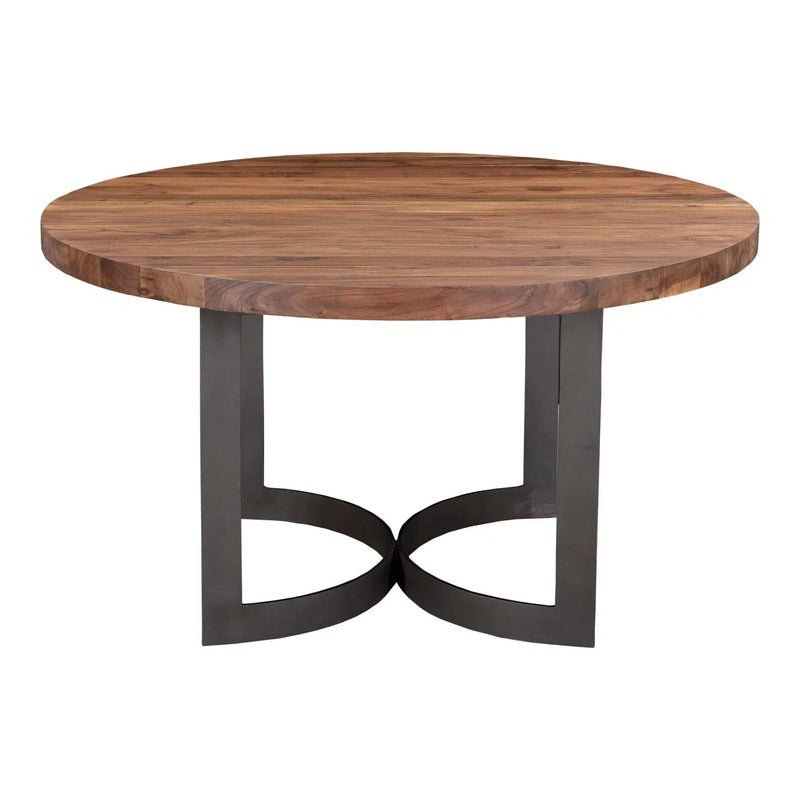 Bent Industrial 54" Round Dining Table for 6 Dining Tables LOOMLAN By Moe's Home