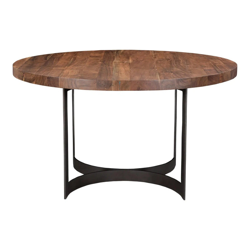 Bent Industrial 54" Round Dining Table for 6 Dining Tables LOOMLAN By Moe's Home