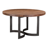 Bent Industrial 54" Round Dining Table for 6 Dining Tables LOOMLAN By Moe's Home