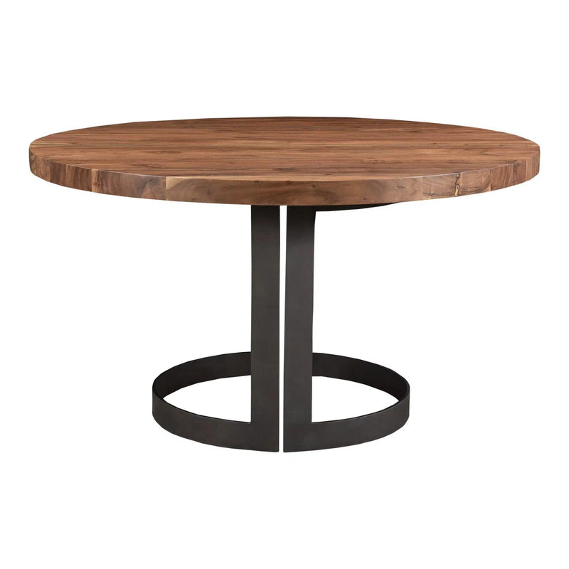 Bent Industrial 54" Round Dining Table for 6 Dining Tables LOOMLAN By Moe's Home