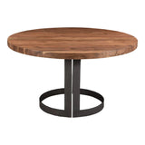 Bent Industrial 54" Round Dining Table for 6 Dining Tables LOOMLAN By Moe's Home