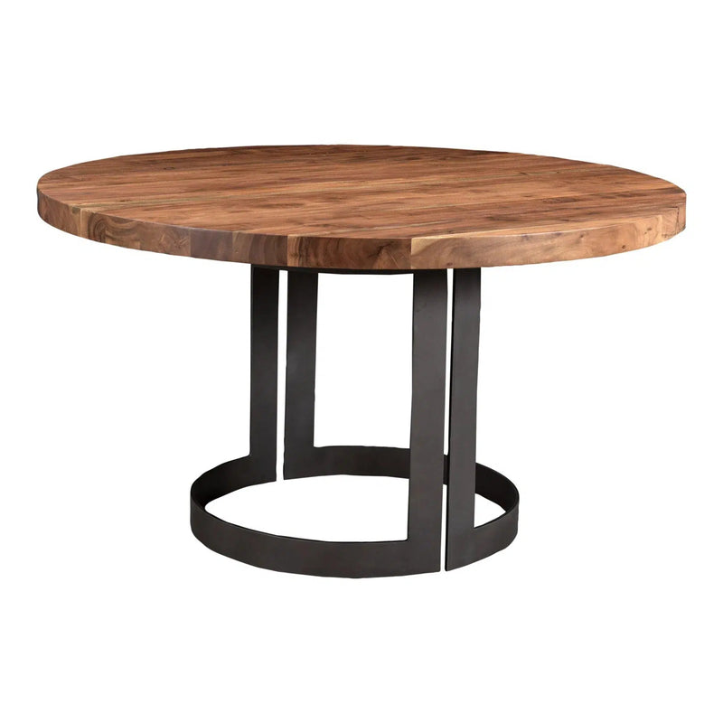 Bent Industrial 54" Round Dining Table for 6 Dining Tables LOOMLAN By Moe's Home