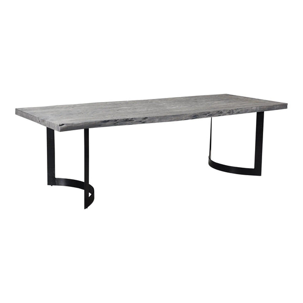 Bent Industrial Live Edge Grey Dining Table For 8 Dining Tables LOOMLAN By Moe's Home