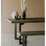 Bent Industrial Live Edge Grey Dining Table For 8 Dining Tables LOOMLAN By Moe's Home