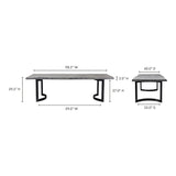 Bent Industrial Live Edge Grey Dining Table For 8 Dining Tables LOOMLAN By Moe's Home