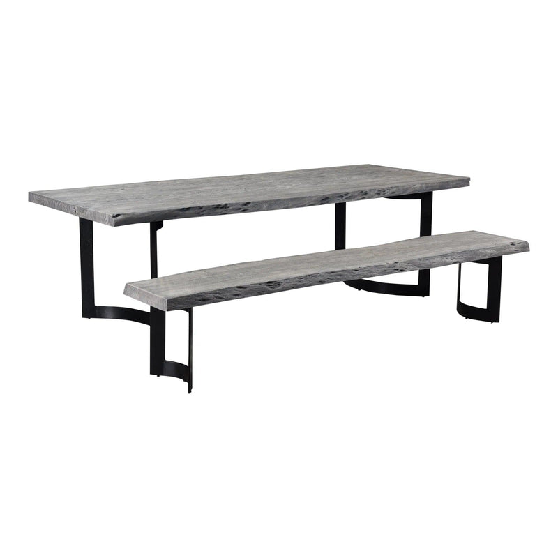 Bent Industrial Live Edge Grey Dining Table For 8 Dining Tables LOOMLAN By Moe's Home