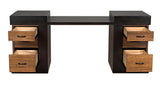 Bentley Desk, Dark Ebony Walnut Wood Unique Desk With Drawers Home Office Desks LOOMLAN By Noir