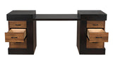 Bentley Desk, Dark Ebony Walnut Wood Unique Desk With Drawers Home Office Desks LOOMLAN By Noir