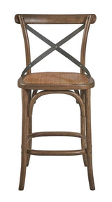 Bentwood Counter Stool with Metal Back Counter Stools LOOMLAN By Furniture Classics