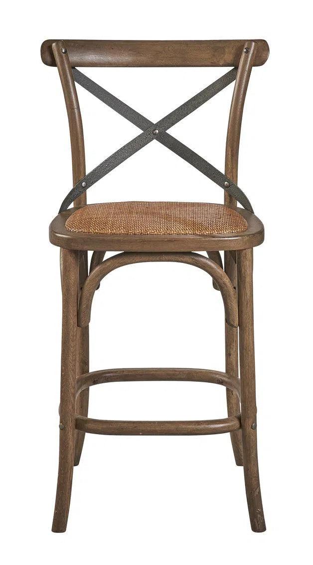 Bentwood Counter Stool with Metal Back Counter Stools LOOMLAN By Furniture Classics