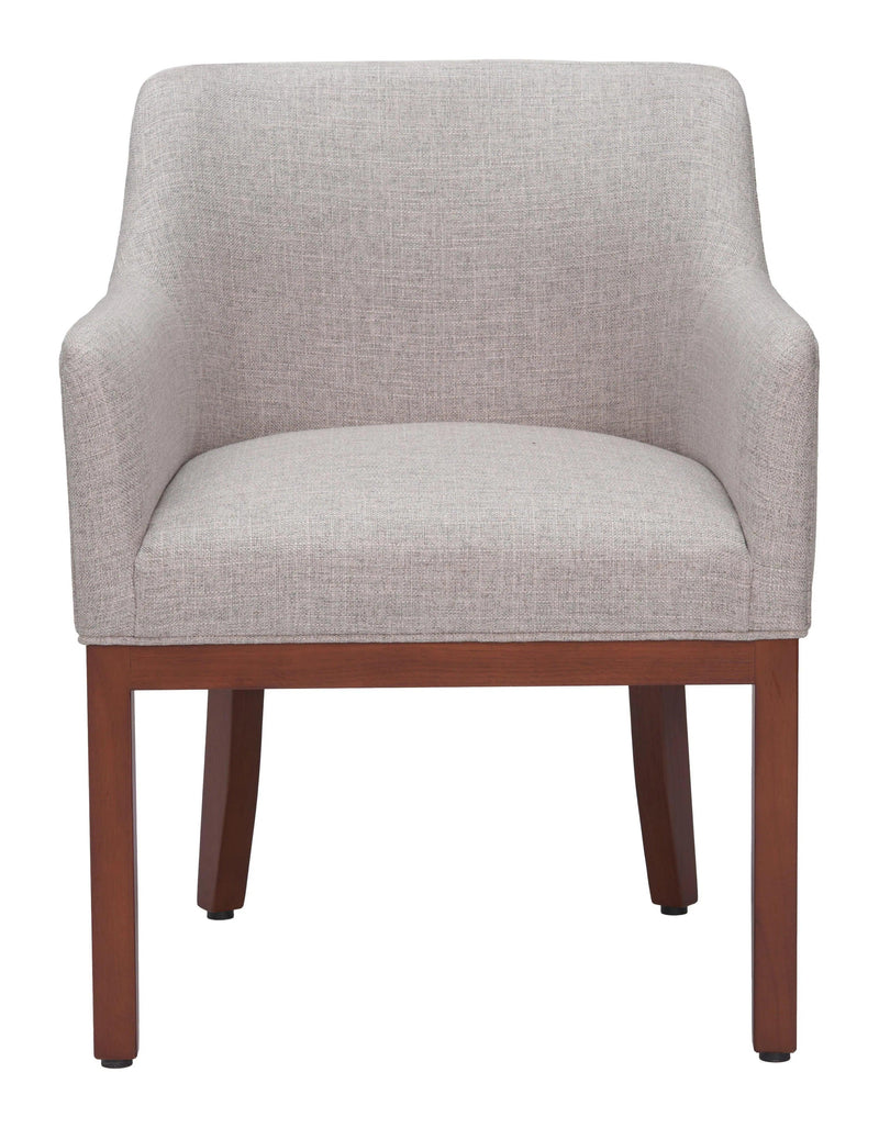 Berbera Wood Gray Dining Arm Chair Dining Chairs LOOMLAN By Zuo Modern