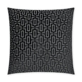 Bergman Onyx Black Large Throw Pillow With Insert Throw Pillows LOOMLAN By D.V. Kap