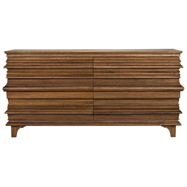 Bernard Wood Dresser With 6 Drawers Dressers LOOMLAN By Noir