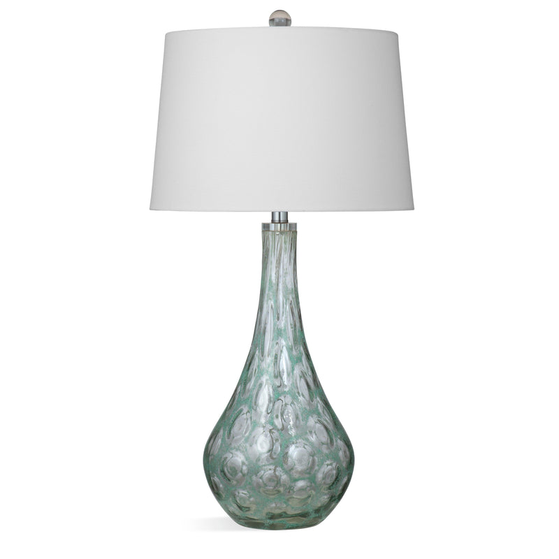 Berry Glass and Fabric Grey Table Lamp Table Lamps LOOMLAN By Bassett Mirror