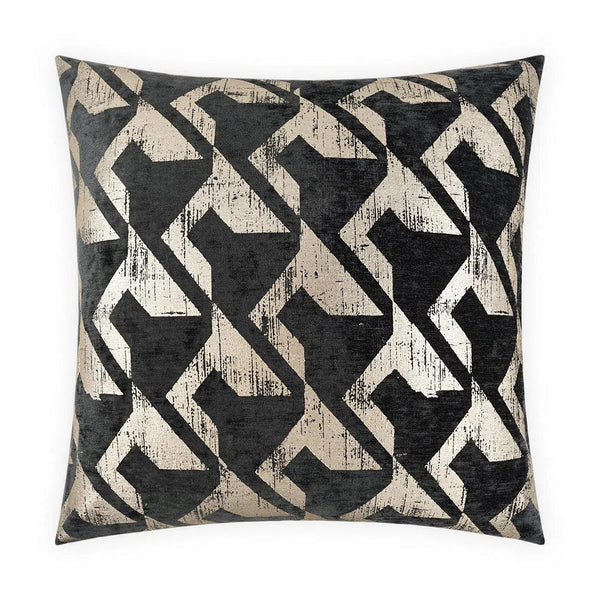 Berto Ebony Black Throw Pillow With Insert Throw Pillows LOOMLAN By D.V. Kap