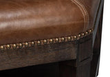 Bertram Wood and Leather Brown Ottoman Ottomans LOOMLAN By Sarreid