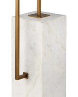 Beside Marble and Metal White Floor Lamp Floor Lamps LOOMLAN By Currey & Co