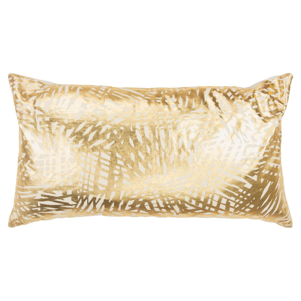 Beta Metallic Gold Lumbar Pillow With Insert Throw Pillows LOOMLAN By LOOMLAN