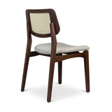 Beth Boucle Upholstered Cane Armless Side Chair Dining Chairs LOOMLAN By Urbia