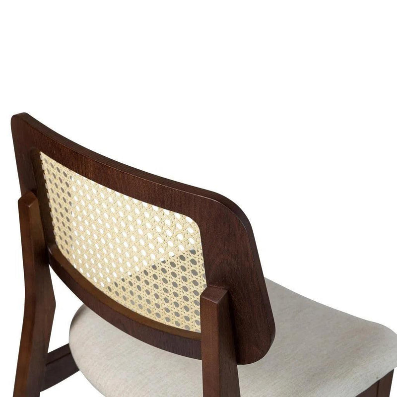 Beth Boucle Upholstered Cane Armless Side Chair Dining Chairs LOOMLAN By Urbia