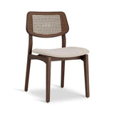 Beth Boucle Upholstered Cane Armless Side Chair Dining Chairs LOOMLAN By Urbia