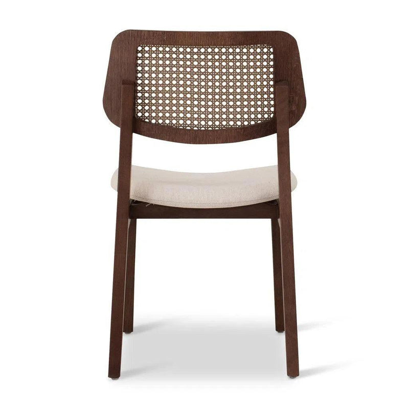 Beth Boucle Upholstered Cane Armless Side Chair Dining Chairs LOOMLAN By Urbia