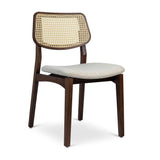 Beth Boucle Upholstered Cane Armless Side Chair Dining Chairs LOOMLAN By Urbia