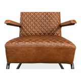 Beverly Hills Accent Chair Cuba Brown Leather Accent Chairs LOOMLAN By Sarreid