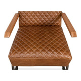 Beverly Hills Accent Chair Cuba Brown Leather Accent Chairs LOOMLAN By Sarreid