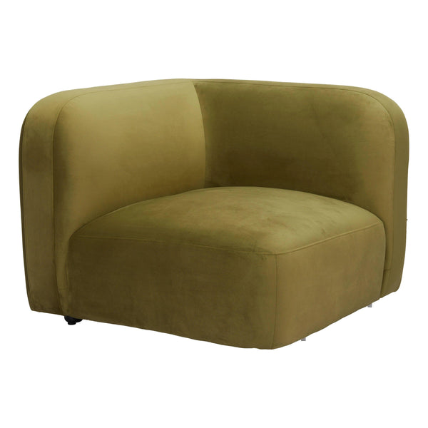 Biak Green Corner Chair Sofas & Loveseats LOOMLAN By Zuo Modern