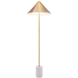 Bianca Floor Lamp Gold & White Floor Lamps LOOMLAN By Zuo Modern