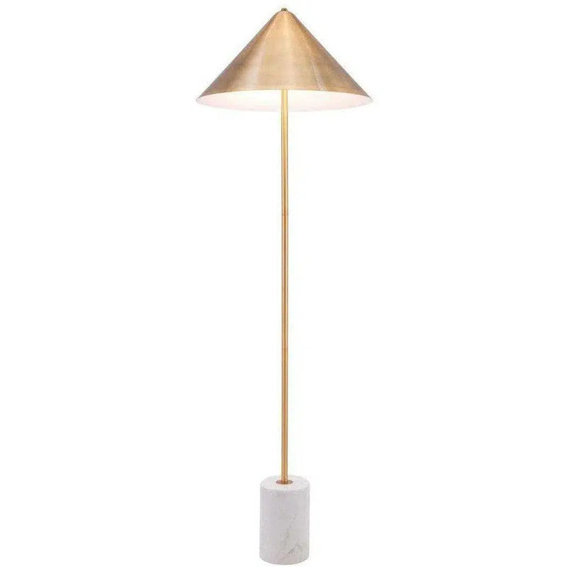 Bianca Floor Lamp Gold & White Floor Lamps LOOMLAN By Zuo Modern