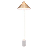 Bianca Floor Lamp Gold & White Floor Lamps LOOMLAN By Zuo Modern