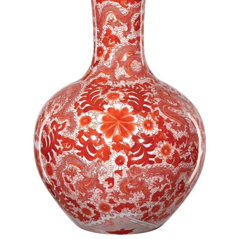 Biarritz Coral Fern Long Neck Vase