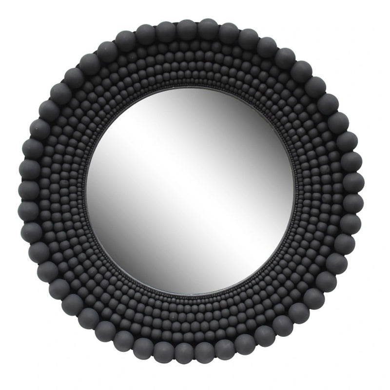 Biji Wooden Framed Round Wall Mirror