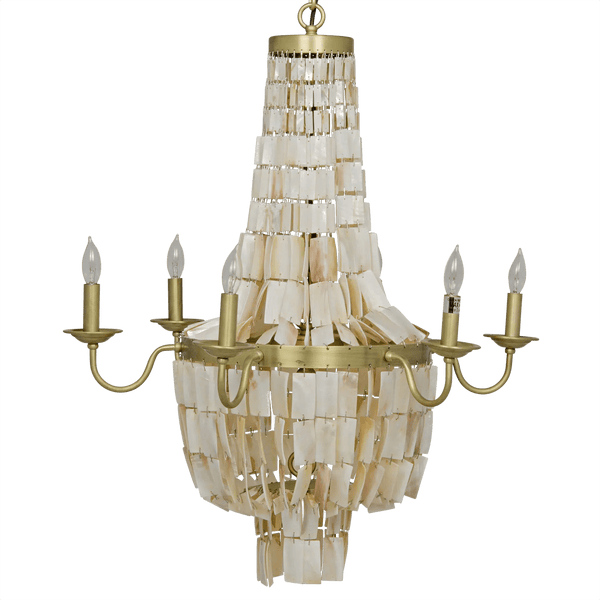 Bijou Metal and Shells Chandelier With Antique Brass Chandeliers LOOMLAN By Noir