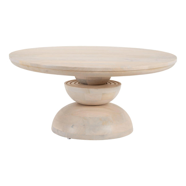 Bilanka Natural Round Coffee Table Coffee Tables LOOMLAN By Zuo Modern