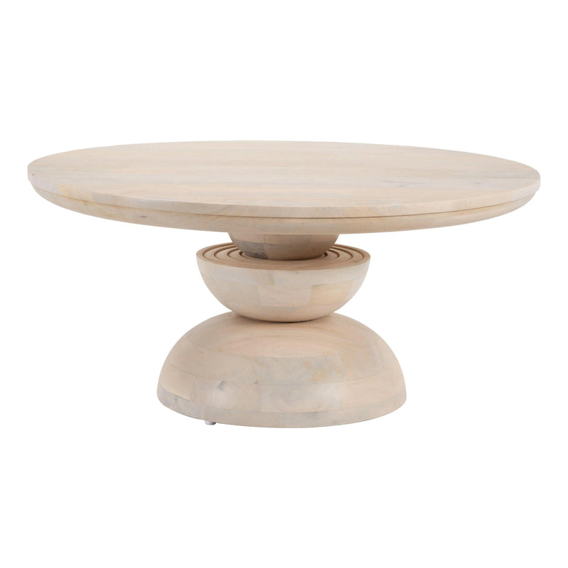 Bilanka Natural Round Coffee Table Coffee Tables LOOMLAN By Zuo Modern