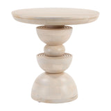 Bilanka Natural Wood Round Accent Table Side Tables LOOMLAN By Zuo Modern