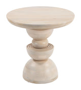 Bilanka Natural Wood Round Accent Table Side Tables LOOMLAN By Zuo Modern