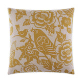 Billybird Yellow Throw Pillow With Insert Throw Pillows LOOMLAN By D.V. Kap