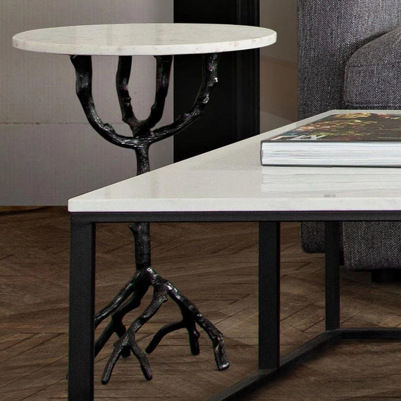 Birch Round Accent Table Side Tables LOOMLAN By Diamond Sofa