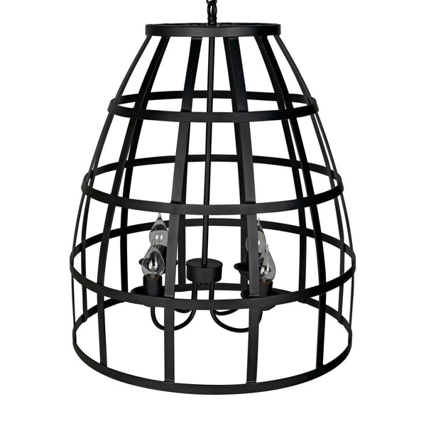 Birdcage Black Steel Pendant 305 Pendants LOOMLAN By Noir