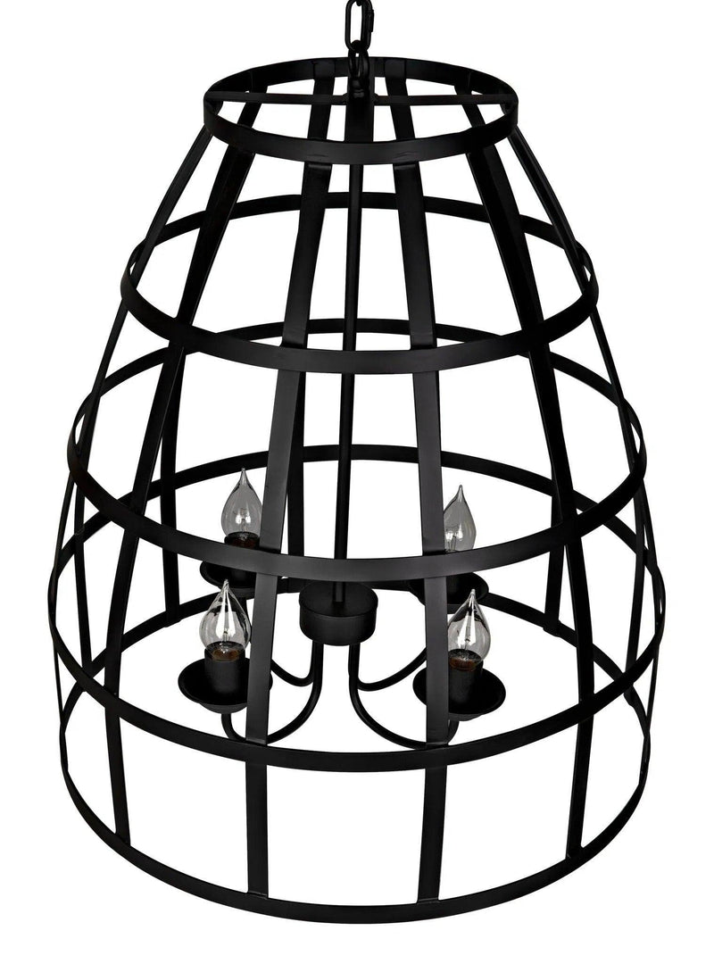 Birdcage Black Steel Pendant 305 Pendants LOOMLAN By Noir