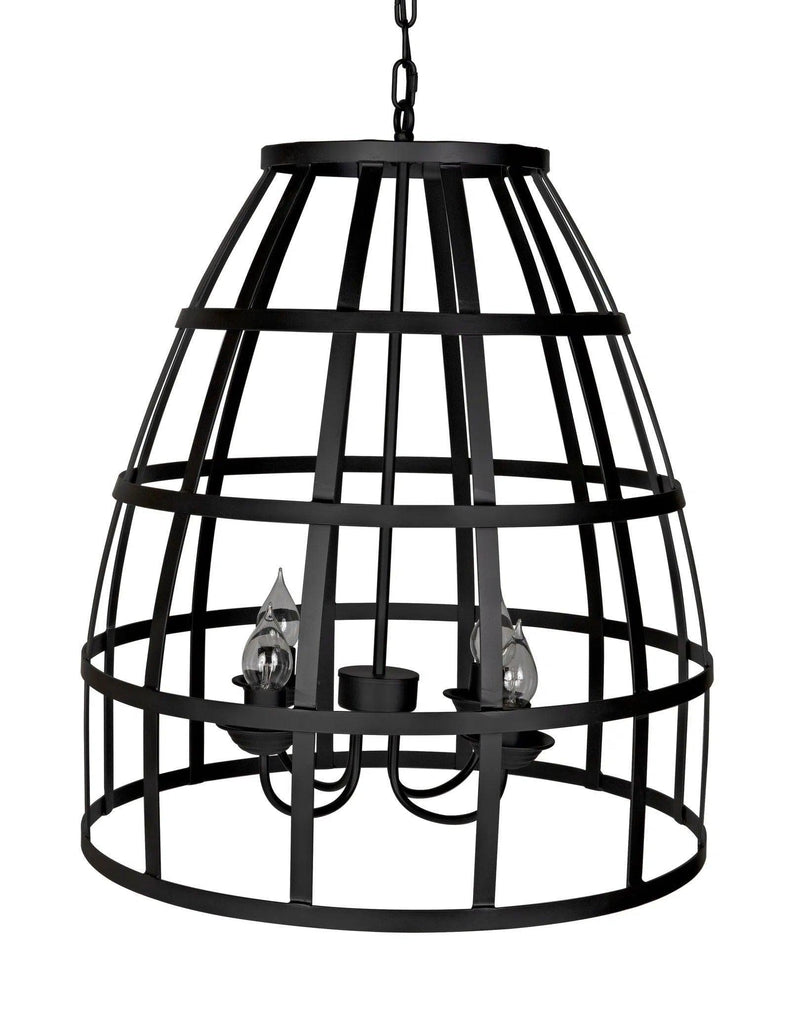 Birdcage Black Steel Pendant 305 Pendants LOOMLAN By Noir